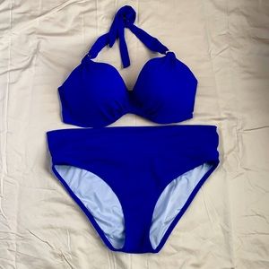 Victoria’s Secret 36DD padded halter L bikini hi rise